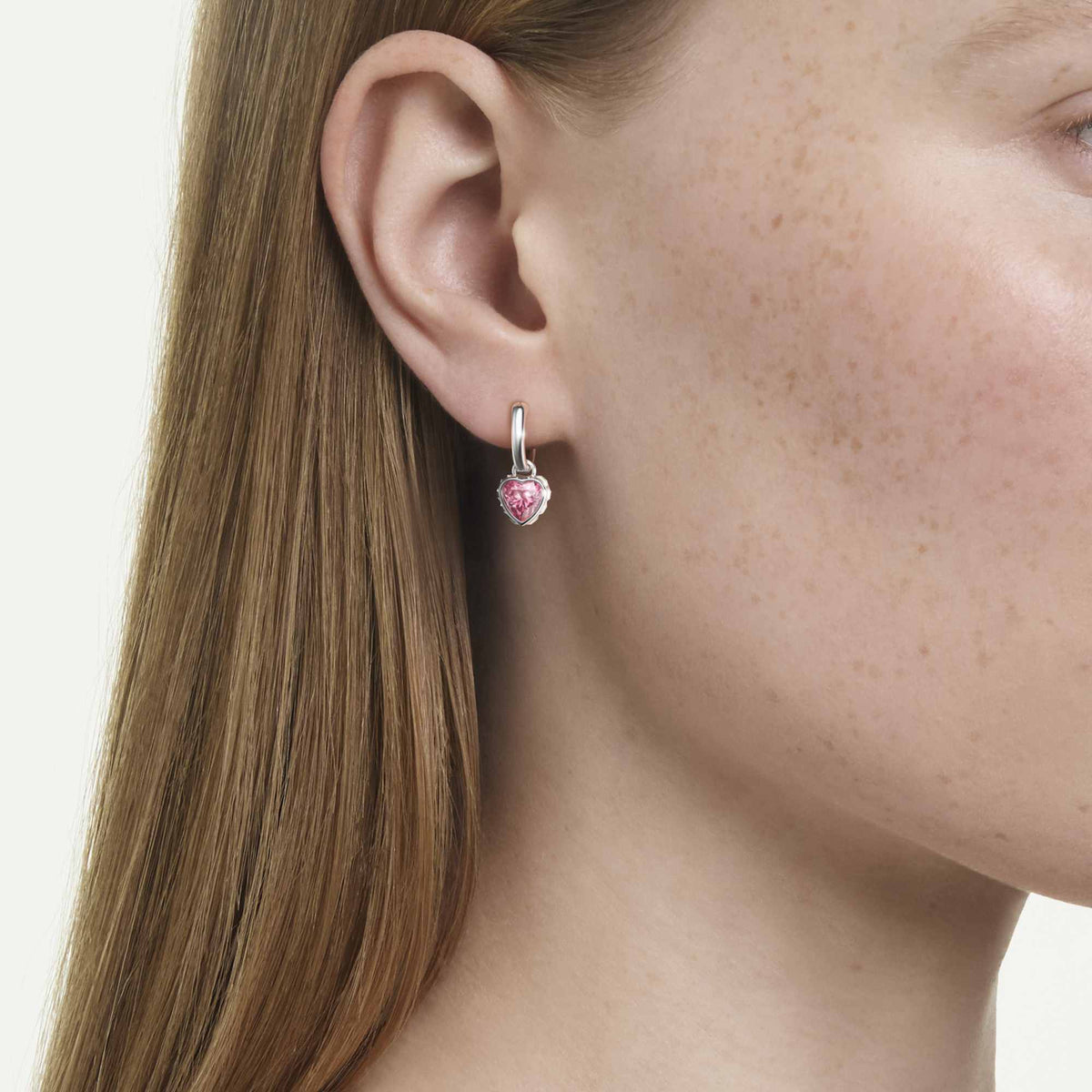 Swarovski Chroma Pink Heart Drop Earrings 5757814 — view 3