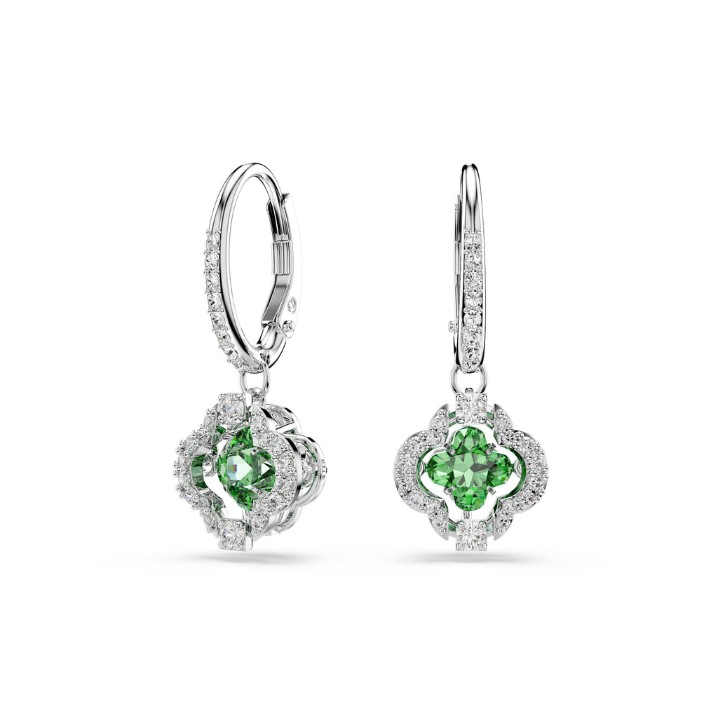 Swarovski Una Green Clover Drop Earrings 5758001 — view 2