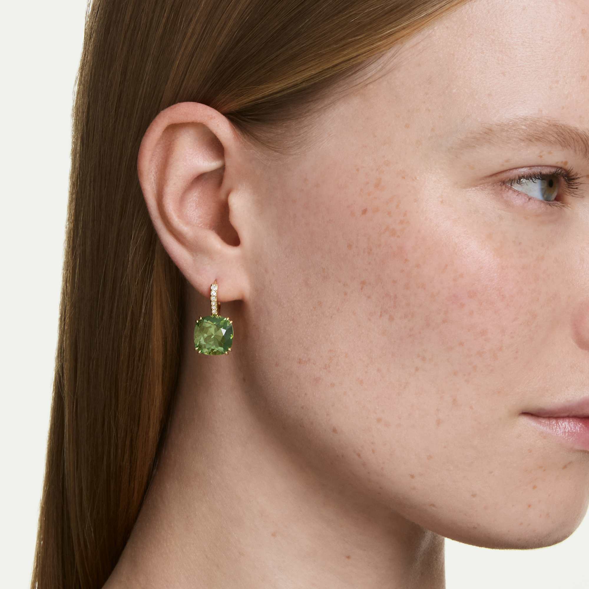 Swarovski Millenia Green Cushion Cut Drop Earrings 5764822 — view 2