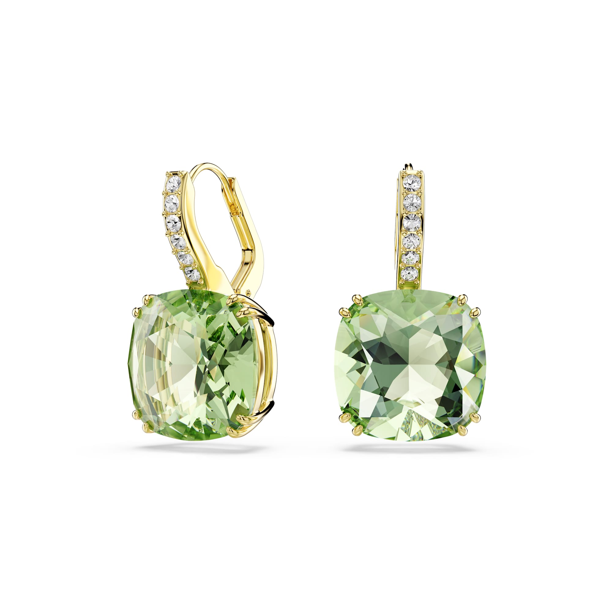 Swarovski Millenia Green Cushion Cut Drop Earrings 5764822