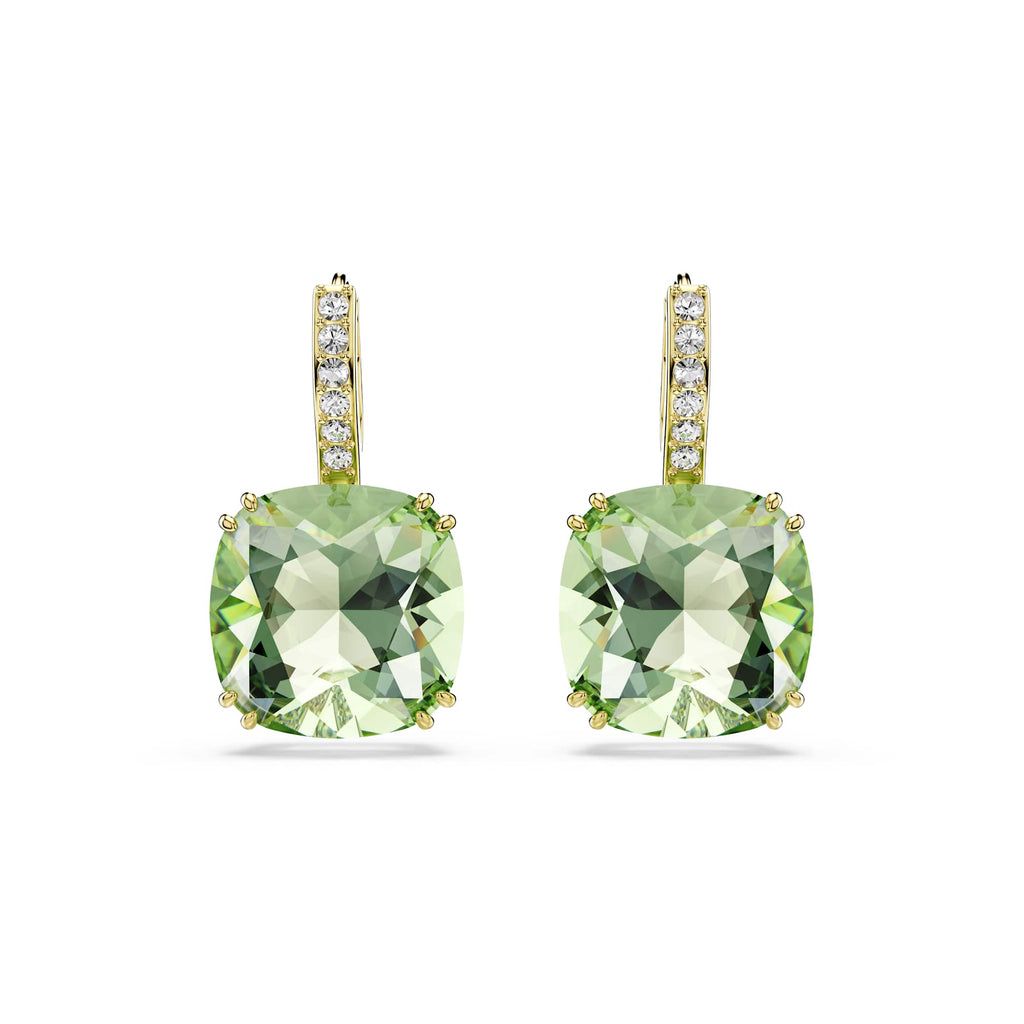 Swarovski Millenia Green Cushion Cut Drop Earrings 5764822