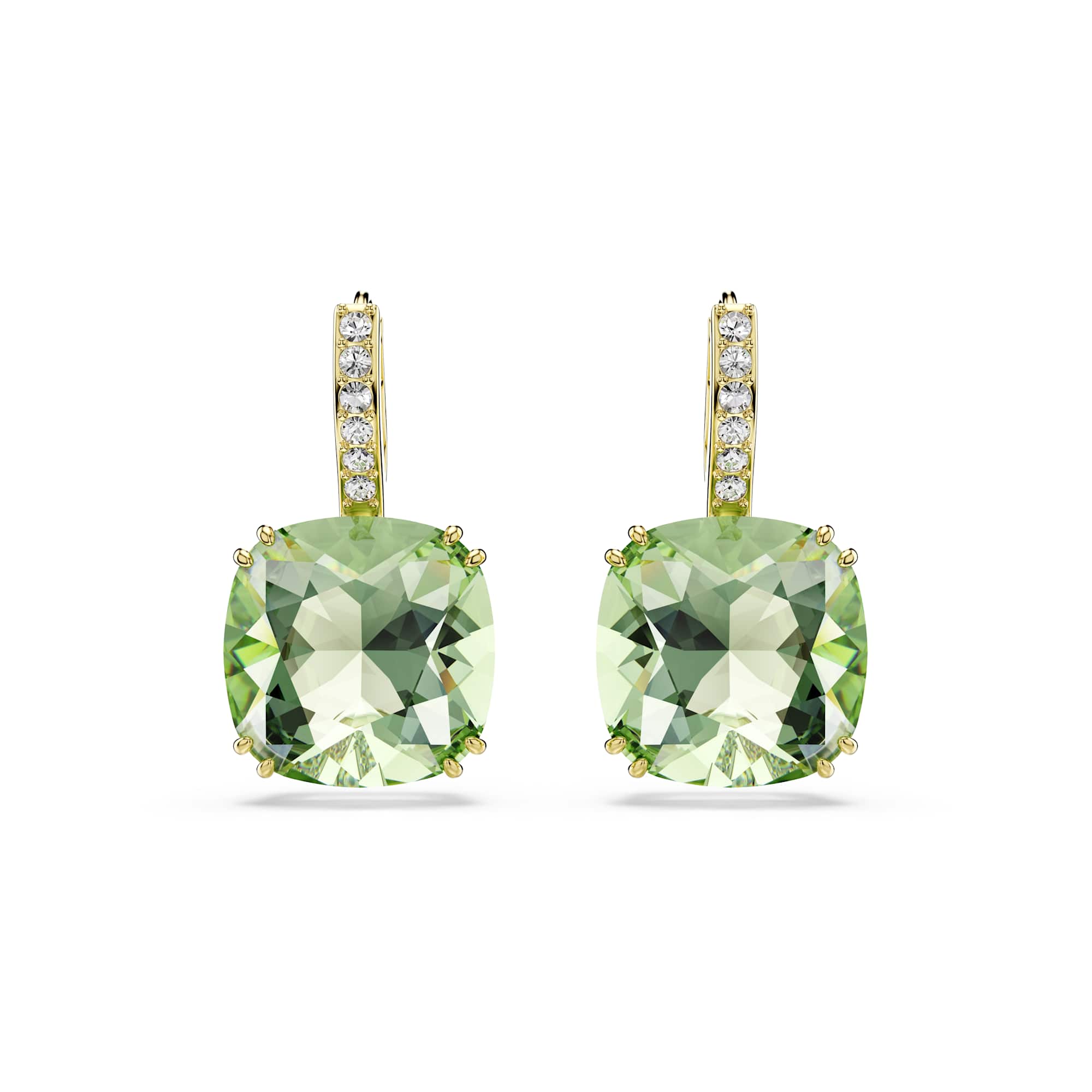Swarovski Millenia Green Cushion Cut Drop Earrings 5764822