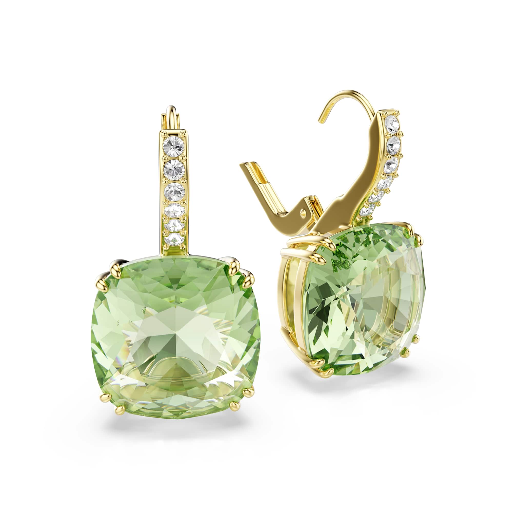 Swarovski Millenia Green Cushion Cut Drop Earrings 5764822