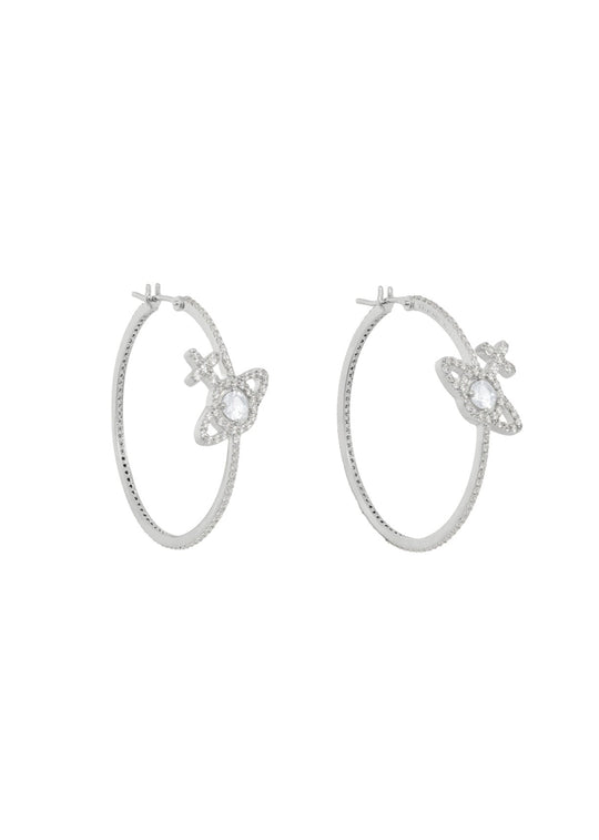 Vivienne Westwood Olympia CZ Hoop Earrings 6202017X-02P102