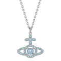 Vivienne Westwood Olympia Light Blue Pearl Pendant Necklace