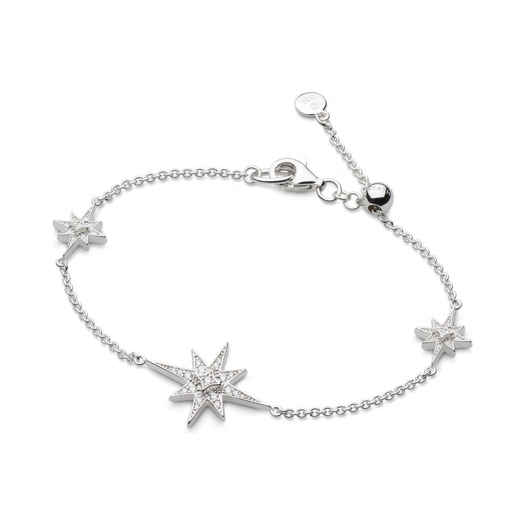 Silver bracelet with star charms.
