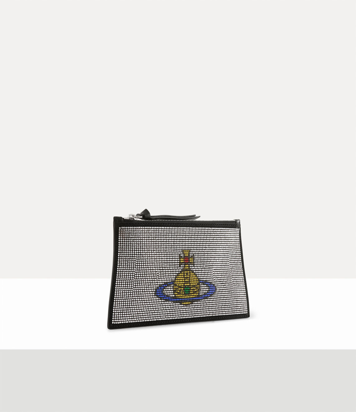 Womens Vivienne Westwood Small Flat Zip Clutch Silver Handbag — view 4