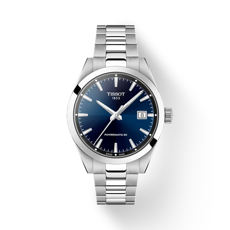 Tissot Gentleman 38mm Powermatic 80 Blue Dial Bracelet Watch