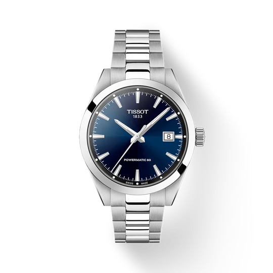 Tissot Gentleman 38mm Powermatic 80 Blue Dial Bracelet Watch
