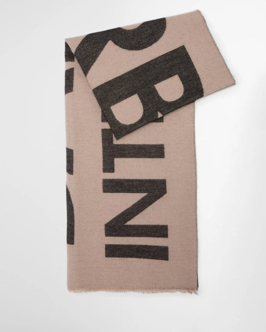 Women's Barbour Milla Logo Wrap Scarf in Oat Black
