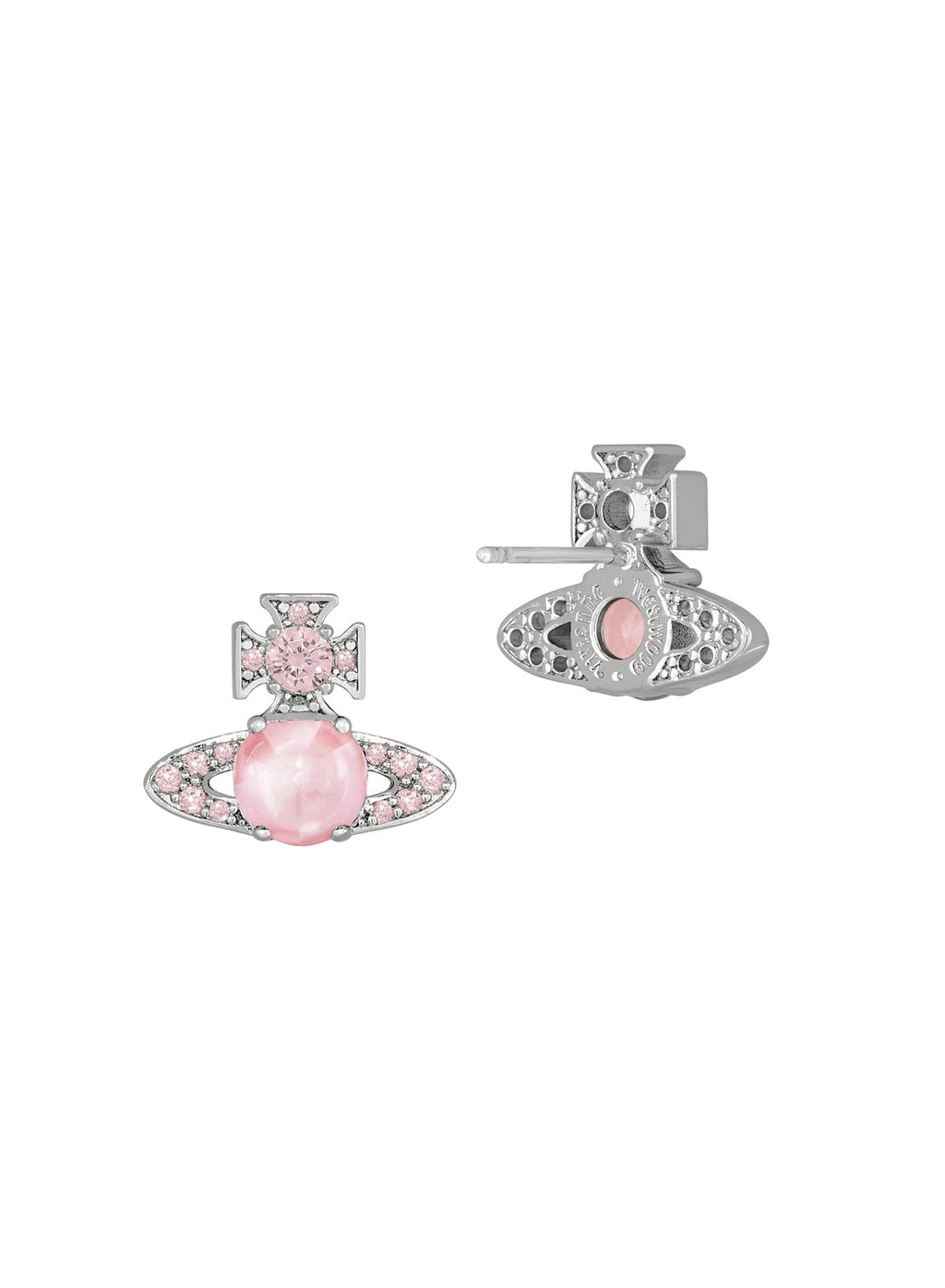 Vivienne Westwood Ondina Pink CZ Stud Earrings 6201038W-02P347 — view 2