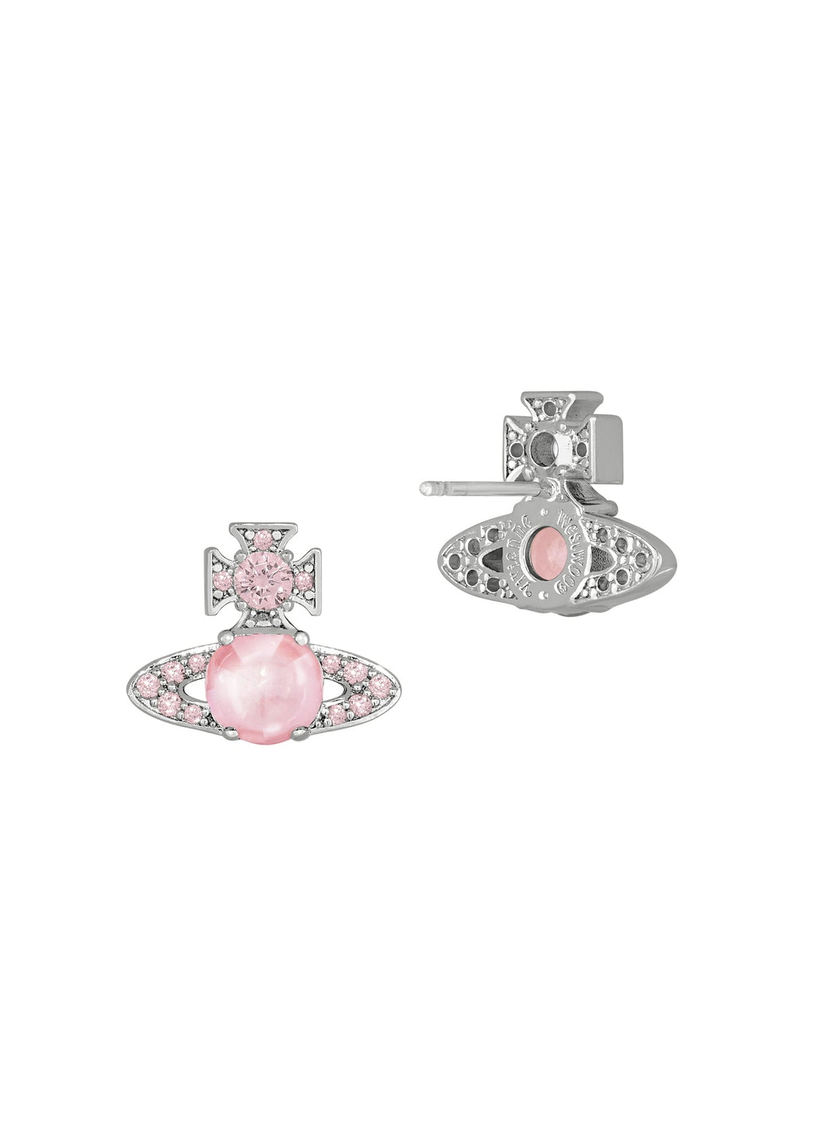 Vivienne Westwood Ondina Pink CZ Stud Earrings 6201038W-02P347 — view 2
