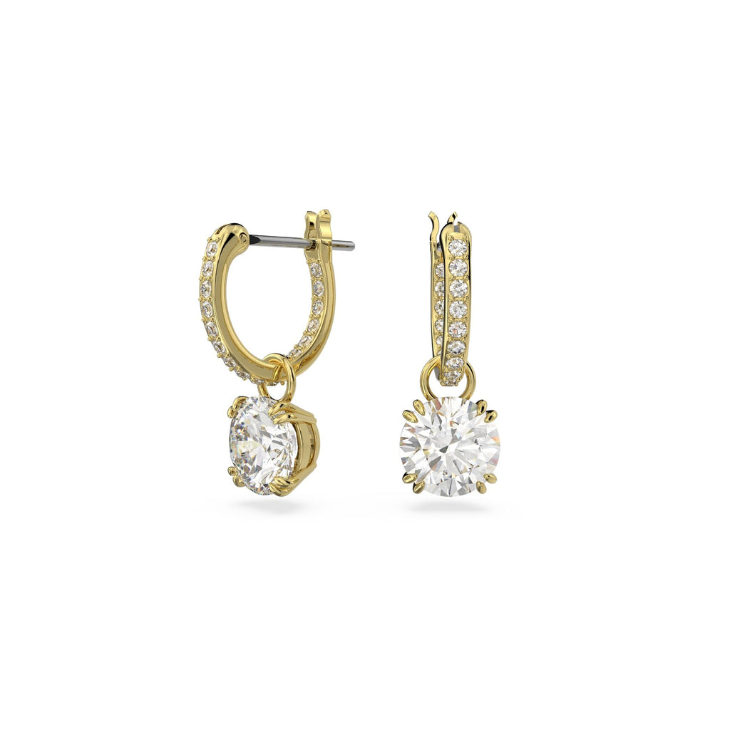 The Swarovski Constella Round Cut Pave Drop Earrings, gold plated jewelry from Swarovski, at OD’s Jewellers in St Helens.