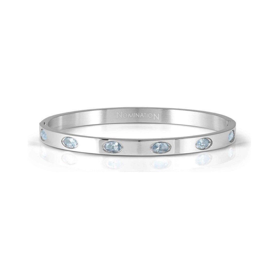 Nomination Pretty Bangles Light Blue Oval CZ in Stainless Steel