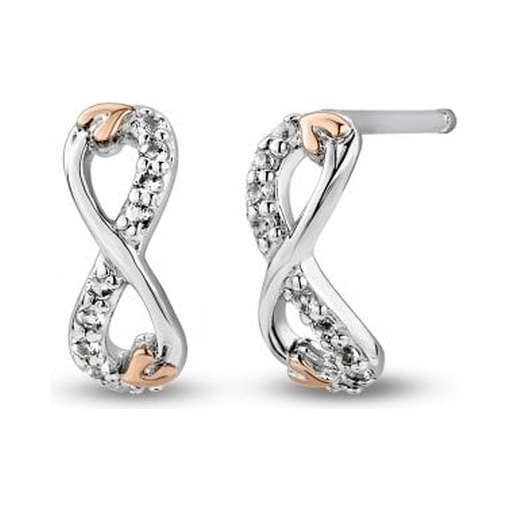Clogau Tree Of Life Infinity Stud Earrings With Topaz Sterling Silver by Clogau