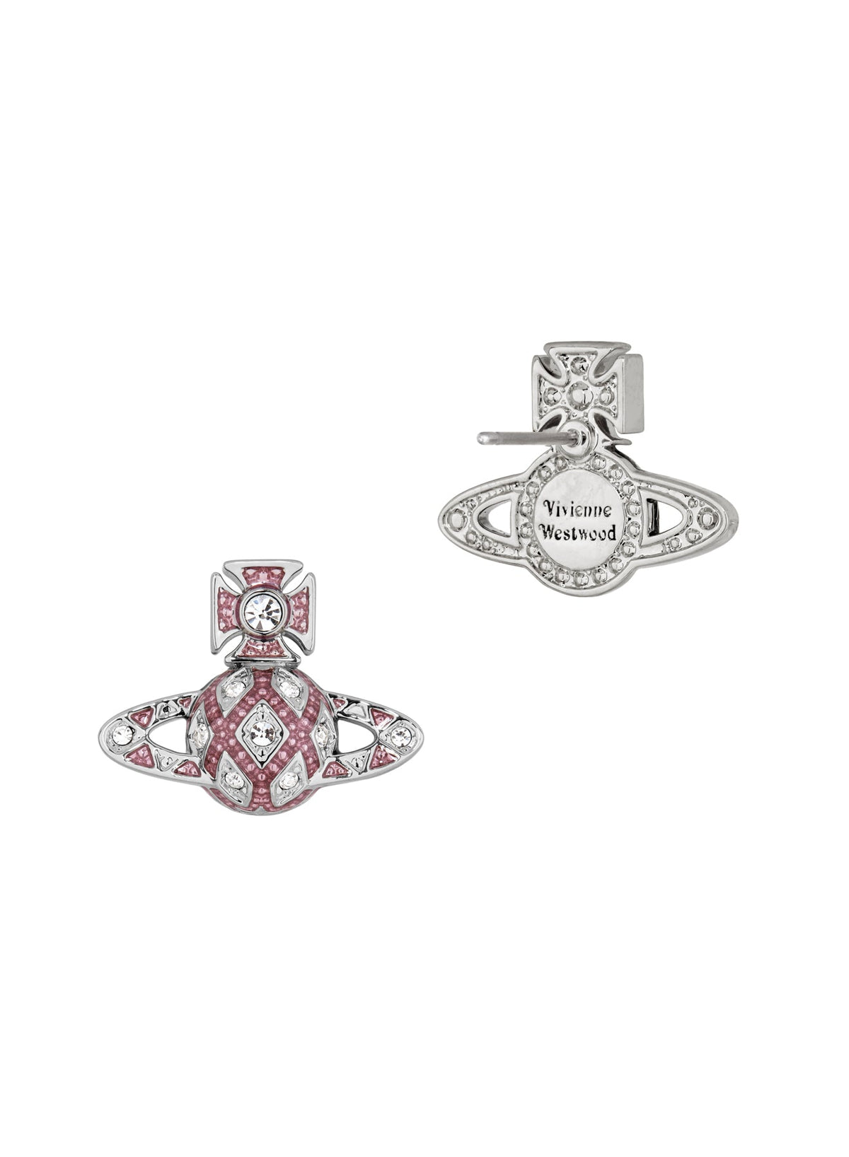 Vivienne Westwood Rachelle Dark Rose Bas Relief Earrings 6201038Q-02P788- — view 2