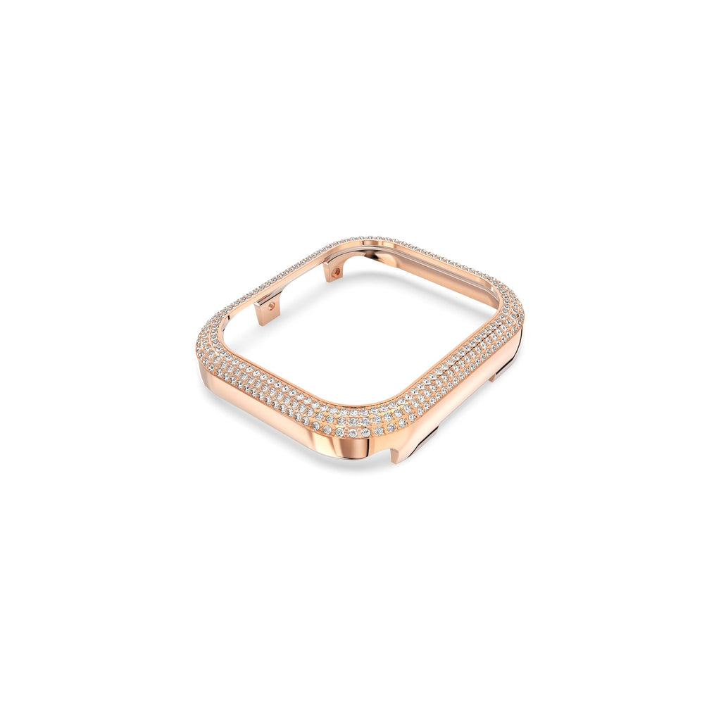 The Swarovski Sparkling 41mm Rose Gold Plated Apple Watch Case, a rose gold plated metal Apple Watch case from Swarovski, available at OD’s Jewellers in St Helens.
