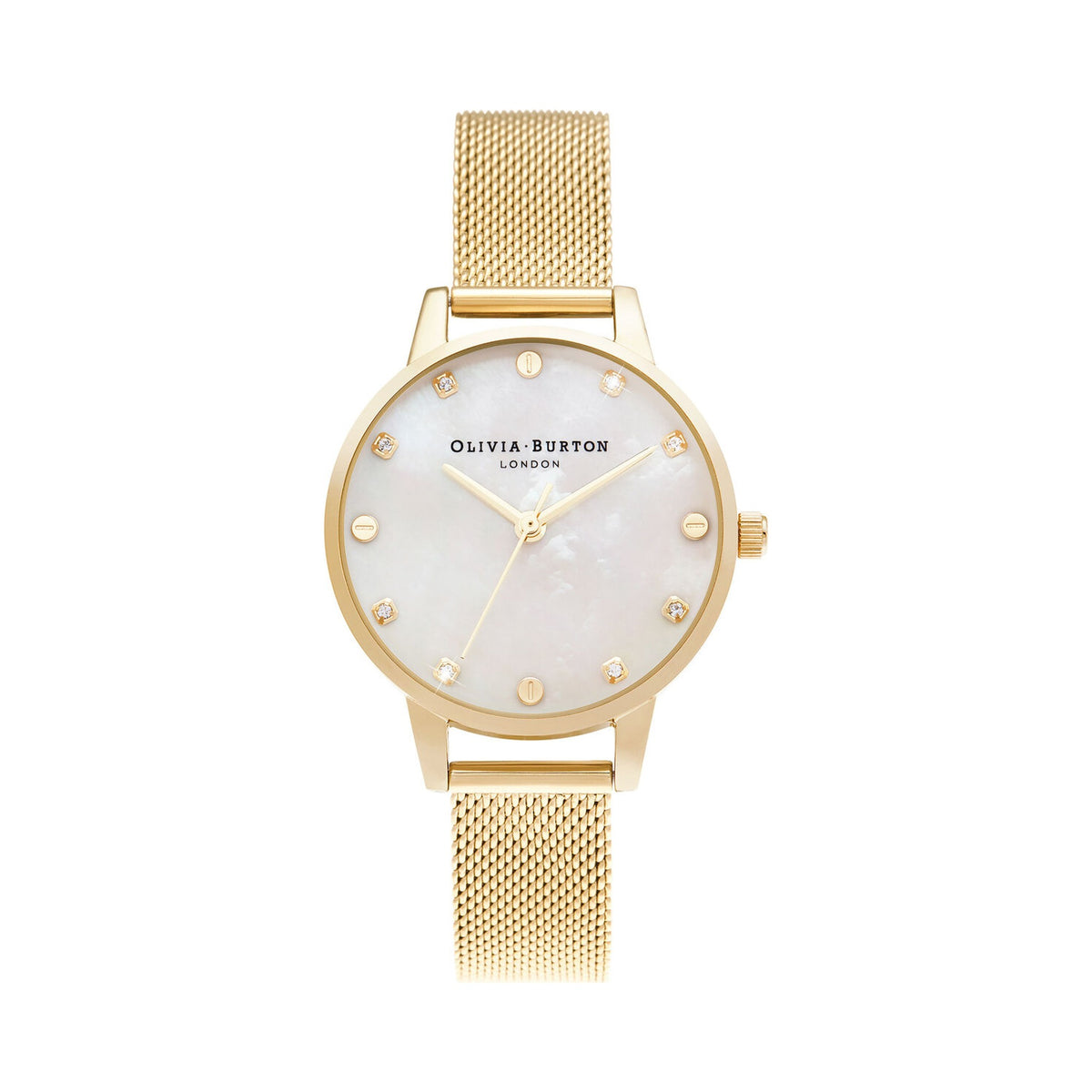 The Olivia Burton Ladies Classics White & Gold Mesh Watch, a white & gold mesh watch by Olivia Burton, at OD’s Jewellers in St Helens