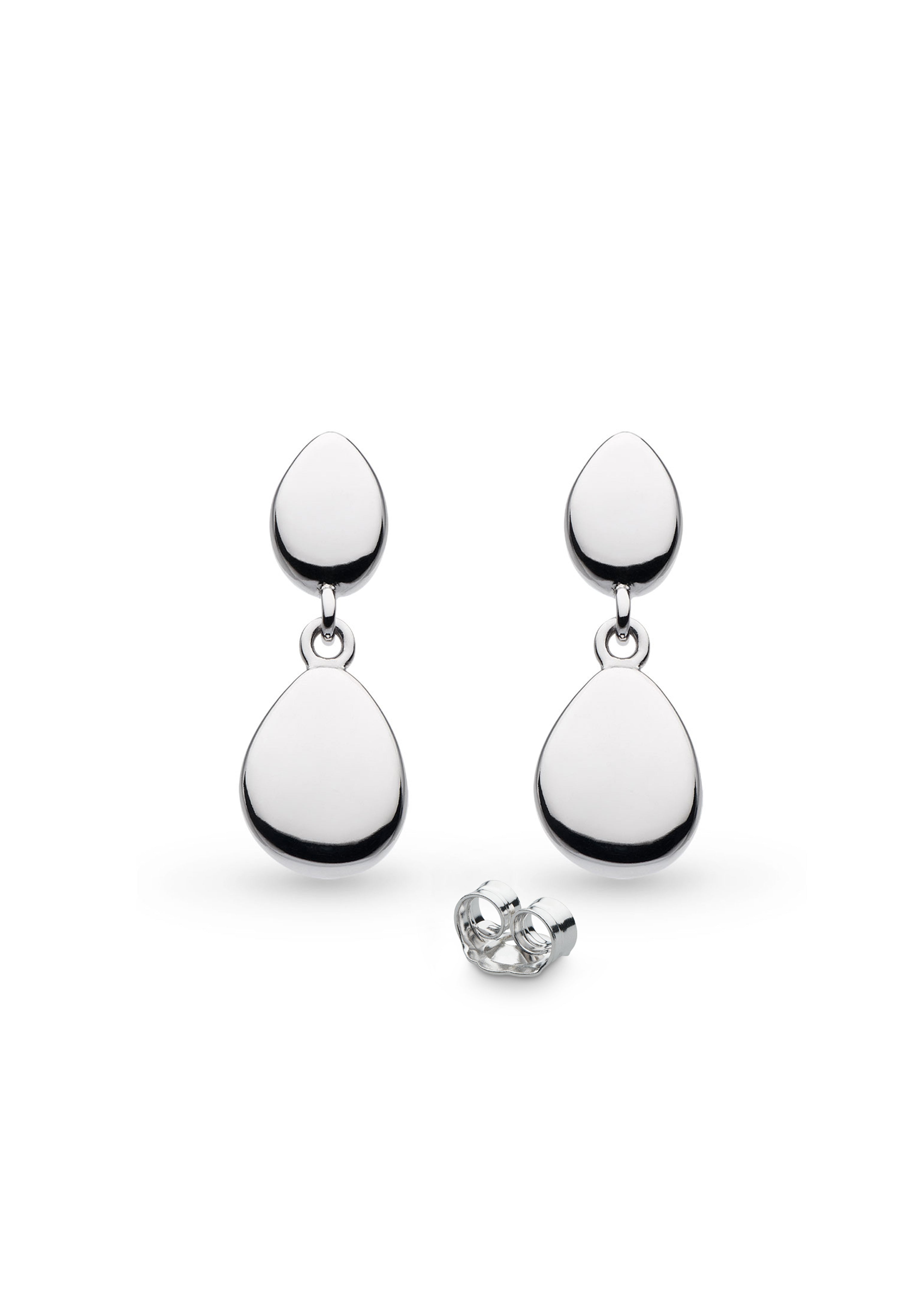 The Coast Pebble Droplet Earrings, a silver metal jewelry from Kit Heath, available at OD’s Jewellers in St Helens.