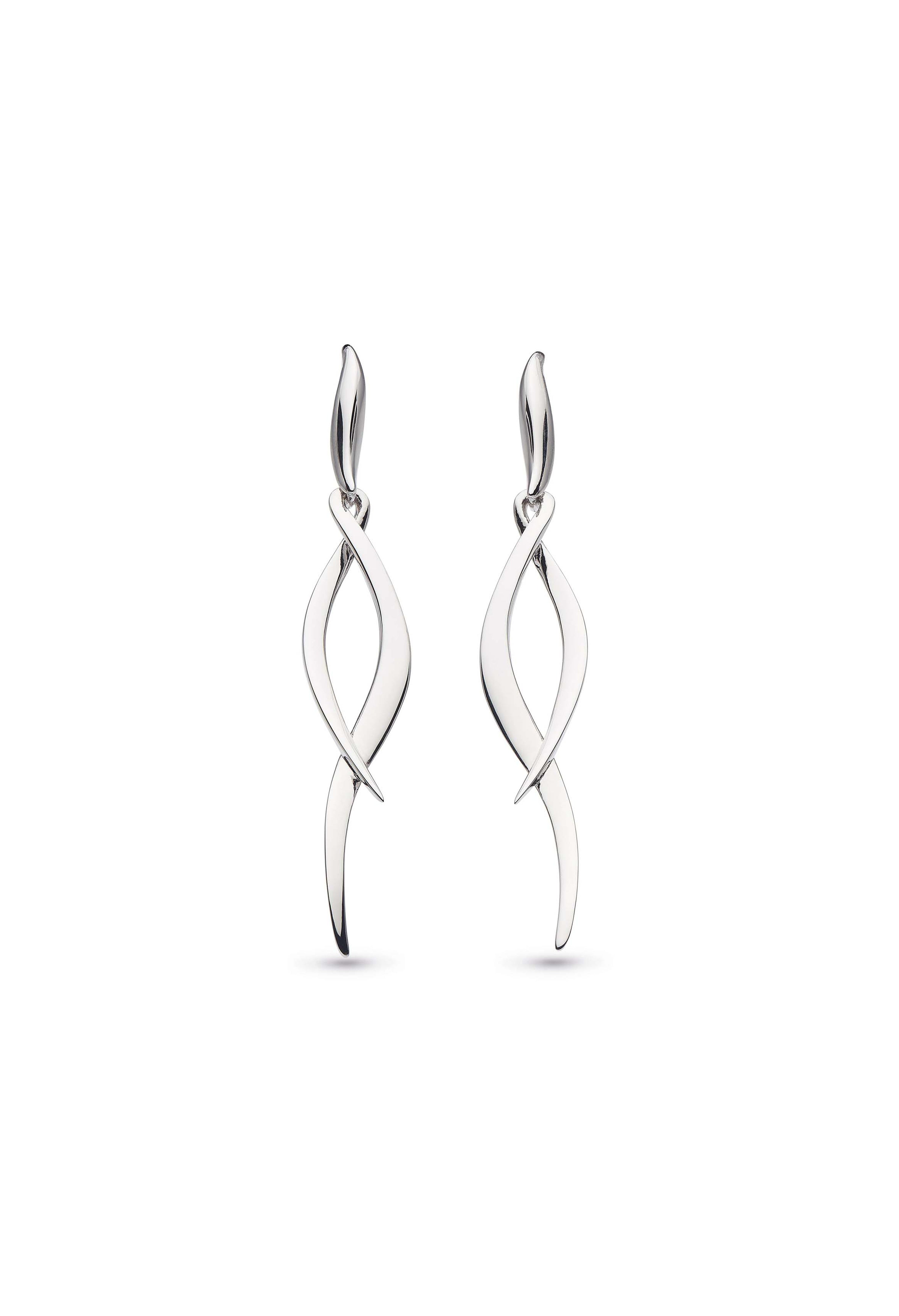 The Kit Heath Entwine Twine Twist Drop Earrings, a silver sterling jewelry from Kit Heath, at OD’s Jewellers in St Helens.