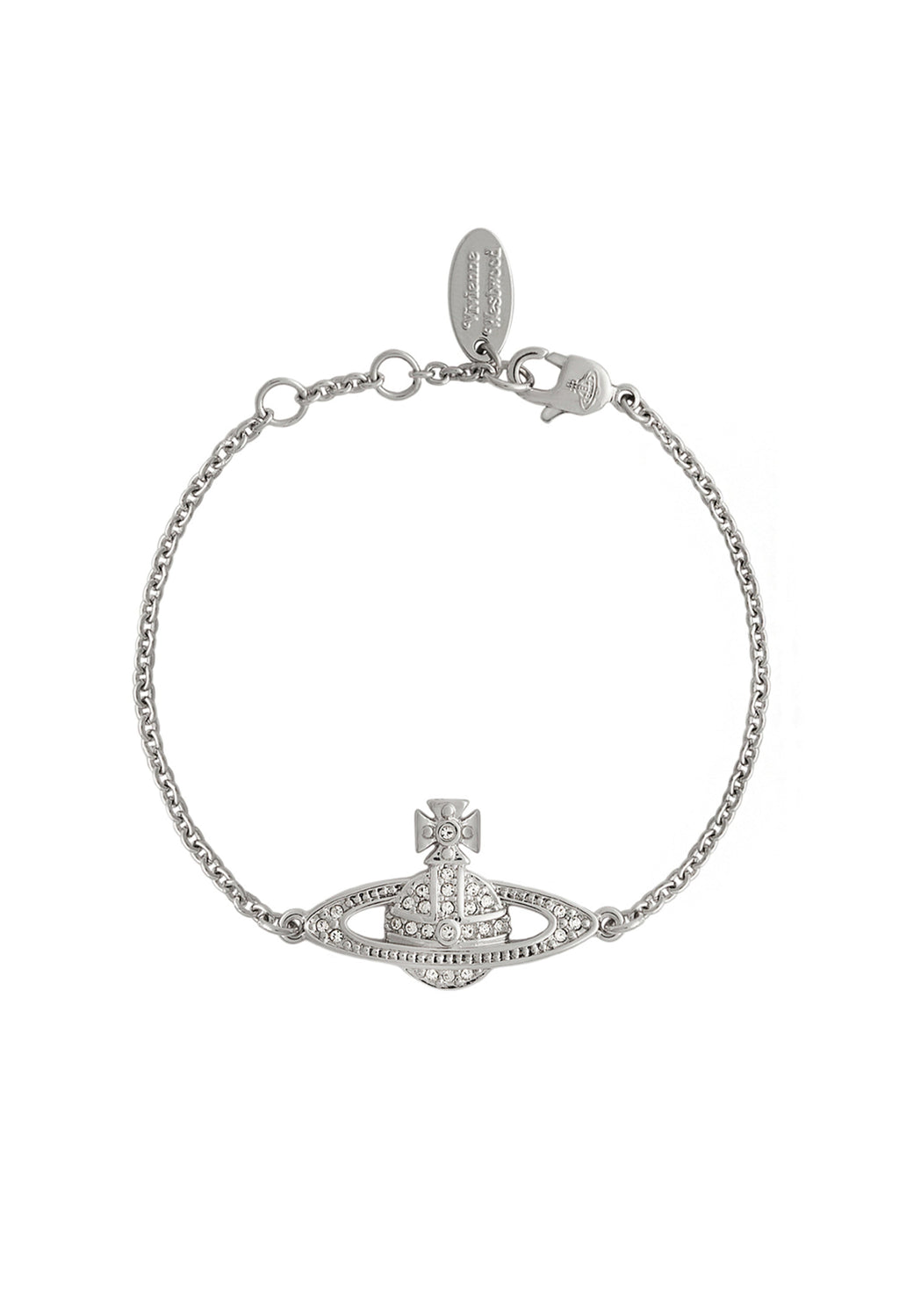 The Vivienne Westwood Mini Bas Relief Bracelet, platinum plated silver bracelet from Vivienne Westwood, OD’s Jewellers St Helens.