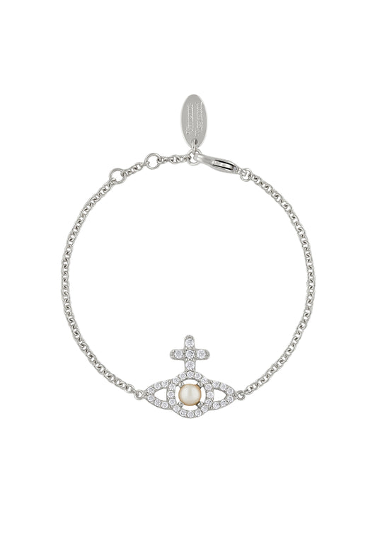 Vivienne Westwood Olympia Pearl Chain Bracelet Platinum Plated