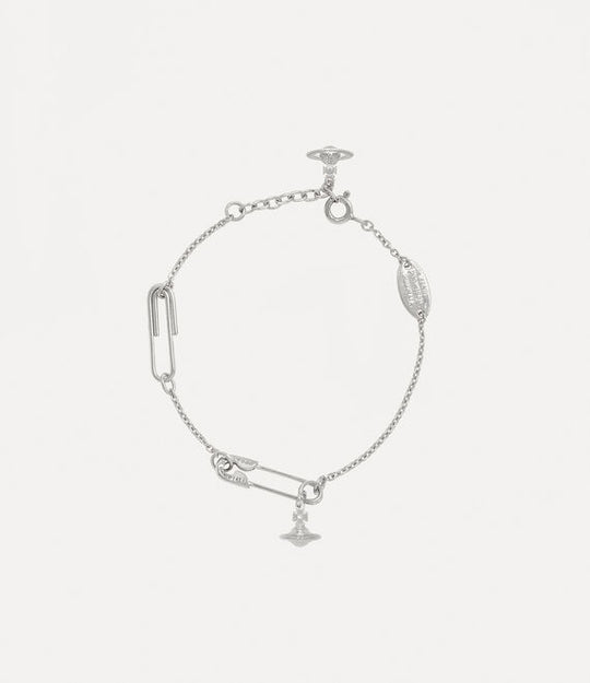 Vivienne Westwood Sterling Silver Safety Pin Bracelet 6102023T-01P019-001