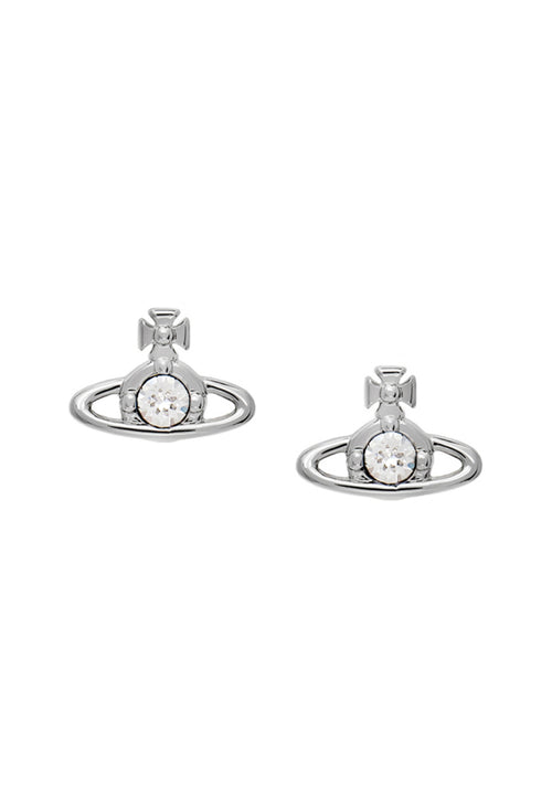 Vivienne Westwood Nano Stud Earrings, platinum plated metal jewelry from Vivienne Westwood, at OD’s Jewellers in St Helens.