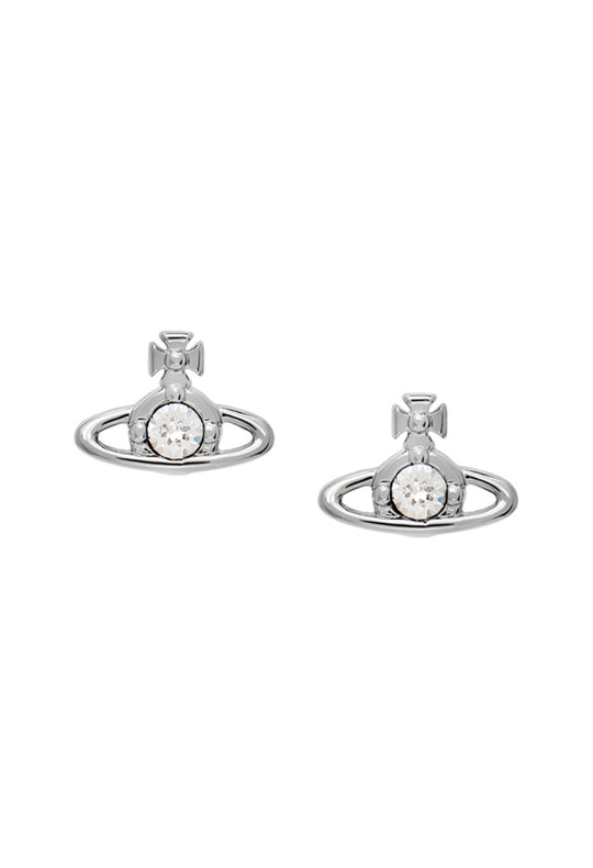 Vivienne Westwood Platinum Plated Nano Stud Earrings 62010037-02P116-CN