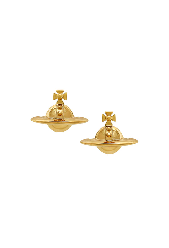 Vivienne Westwood Gold Plated Solid Orb Earrings