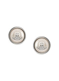 The Vivienne Westwood Olga Pearl Earrings, a cream pearl platinum-plated earrings from Vivienne Westwood, available at OD’s Jewellers in St Helens.
