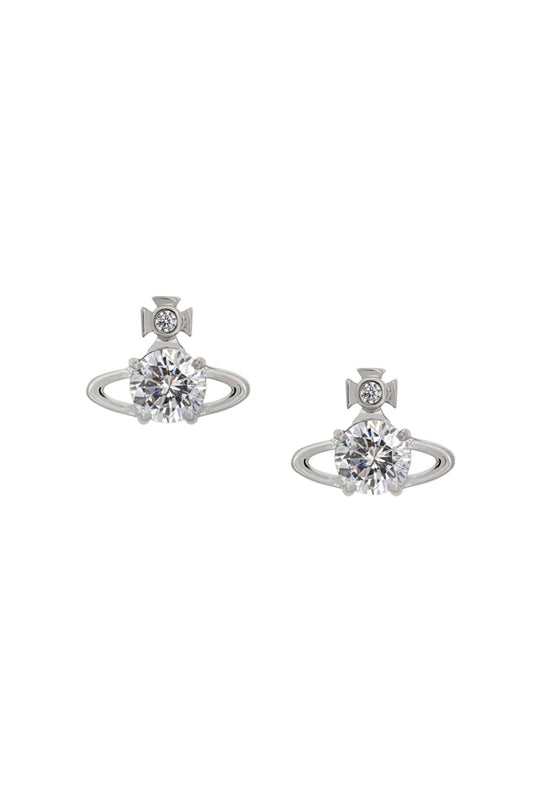 Vivienne Westwood Platinum Plated Reina CZ Earrings 62010070-02P102-SM