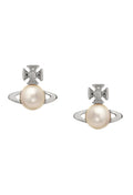 Vivienne Westwood Cream Pearl Balbina Earrings, a cream platinum-plated earrings from Vivienne Westwood, available at OD’s Jewellers in St Helens.