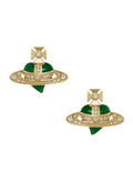 Vivienne Westwood New Diamante Heart Indicolite Earrings 620033K-02R976-