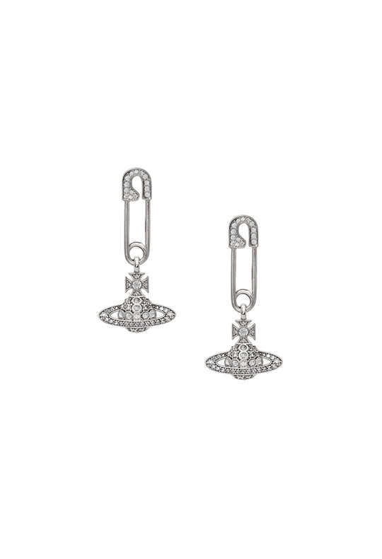 Vivienne Westwood Platinum Plated Lucrese Drop Earrings 62030043-02P102-IM