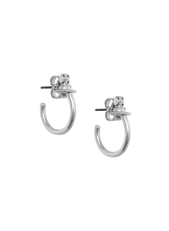 Vivienne Westwood Platinum Plated Vera Hoop Earrings 6203008C-02P019-