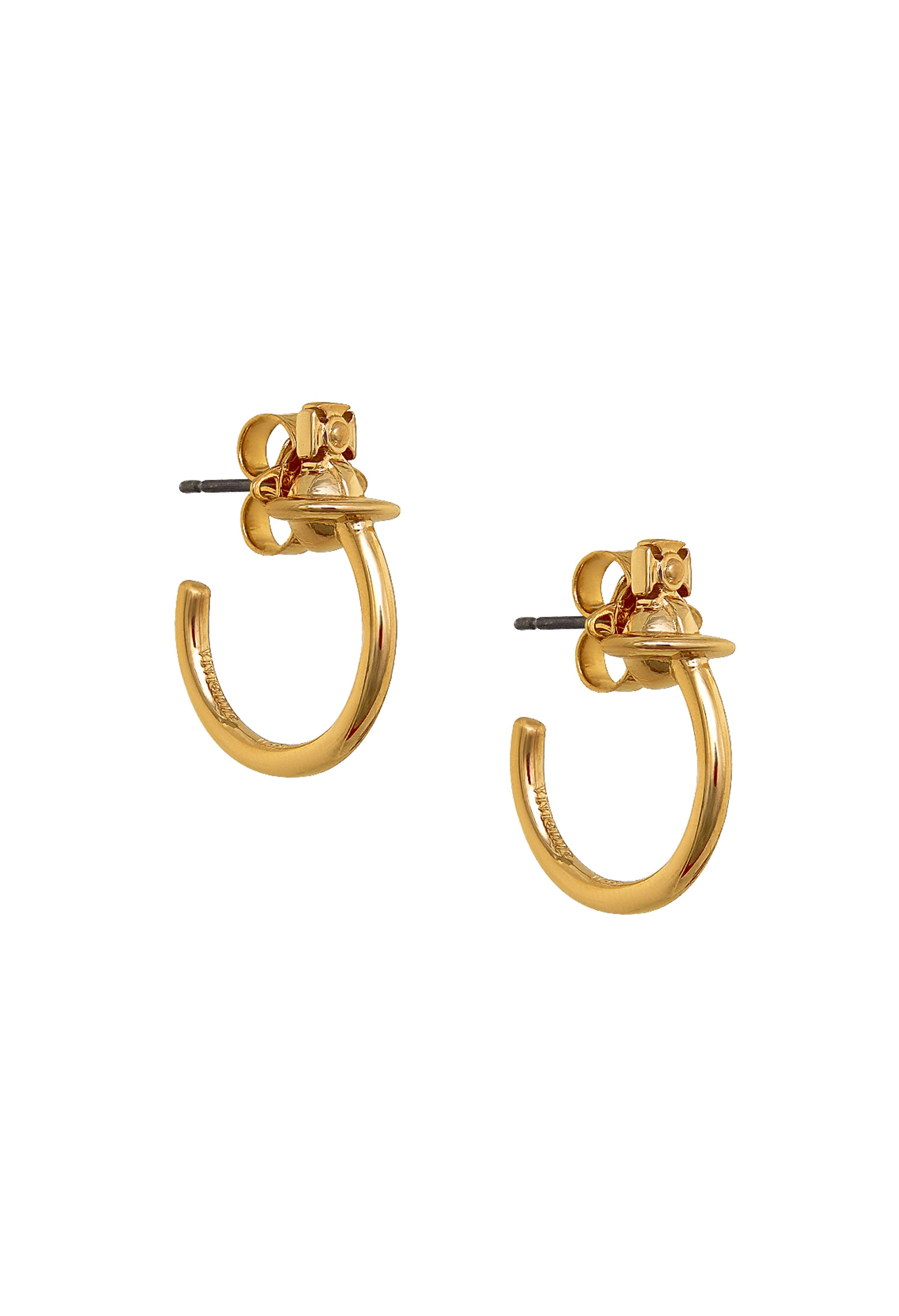 The Vivienne Westwood Vera Hoop Earrings, a gold plated metal hoop from Vivienne Westwood, available at OD’s Jewellers in St Helens.