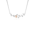 Sterling silver Clogau Tree Of Life necklace. Vine design with rose gold accents, conveying timeless elegance and