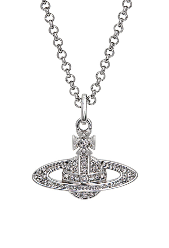 Vivienne Westwood Platinum Plated Mini Bas Relief Crystal Necklace 63020086-02P116-CN