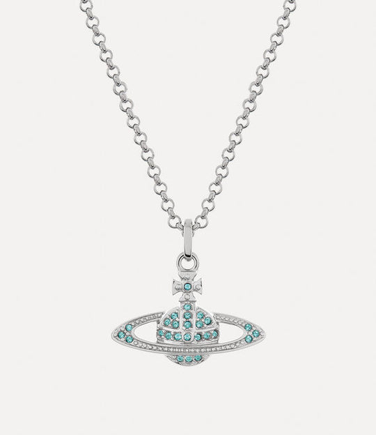 Vivienne Westwood Mini Bas Relief Aqua Necklace 63020086-02P763-