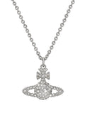 The Vivienne Westwood Grace Bas Relief Crystal Pendant-Platinum Plated, a platinum plated necklace from Vivienne Westwood, available at OD’s Jewellers in St Helens.