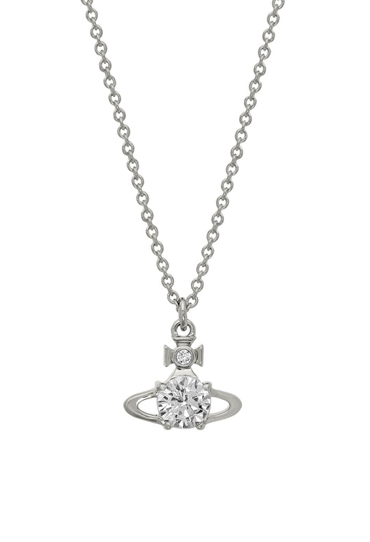 Vivienne Westwood Platinum Plated Reina CZ Necklace 63020095-02P102-SM