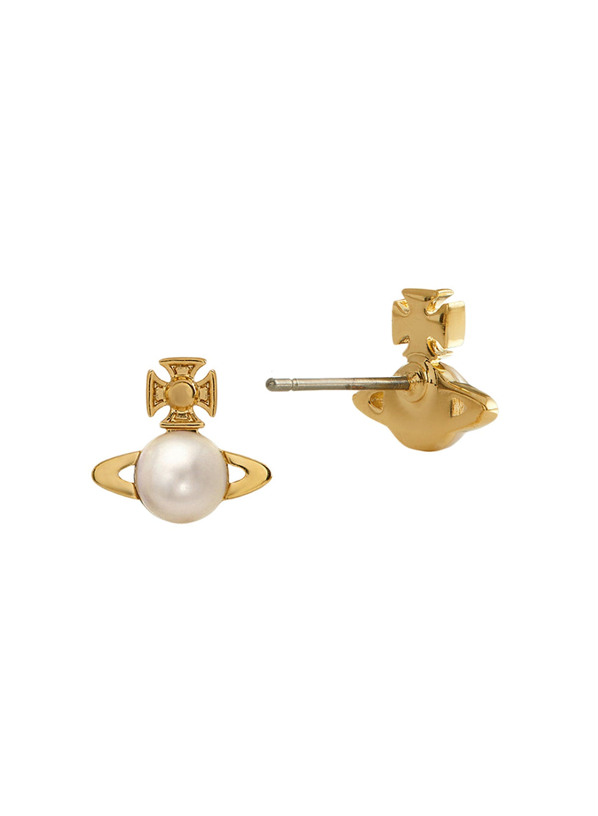 Vivienne Westwood Balbina Cream Pearl Earrings 62010268-02R313-CN — view 2