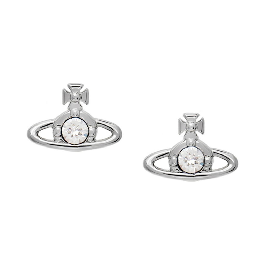 Vivienne Westwood Nano Stud Earrings, platinum plated metal jewelry from Vivienne Westwood, at OD’s Jewellers in St Helens.