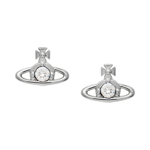 Vivienne Westwood Nano Stud Earrings, platinum plated metal jewelry from Vivienne Westwood, at OD’s Jewellers in St Helens.