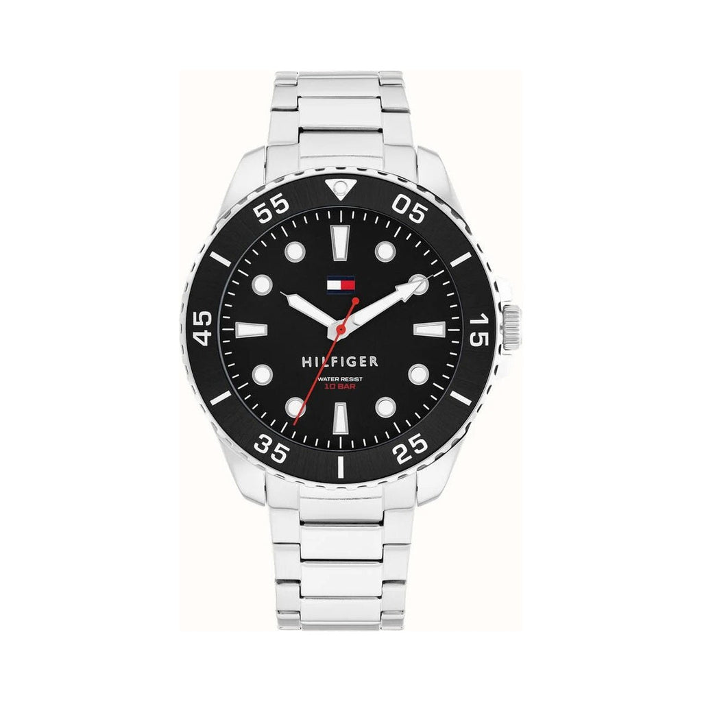 Tommy Hilfiger Mens Oceanic Black Dial Bracelet Watch Stainless Steel by Tommy Hilfiger