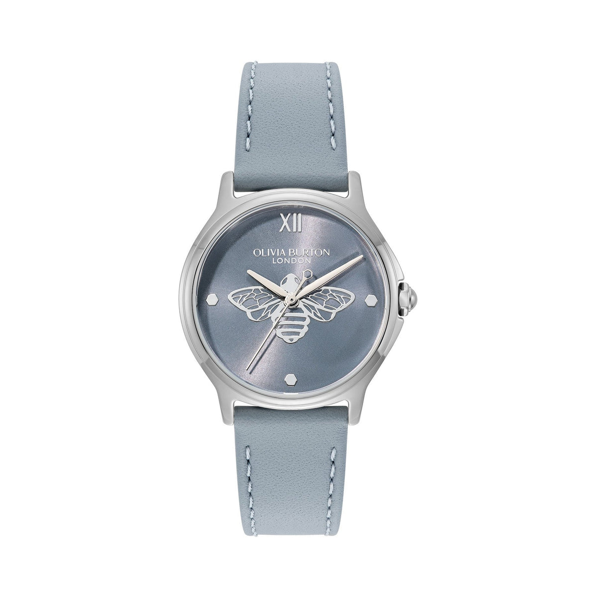 Olivia Burton Classic Bee Chalk Blue Strap Watch