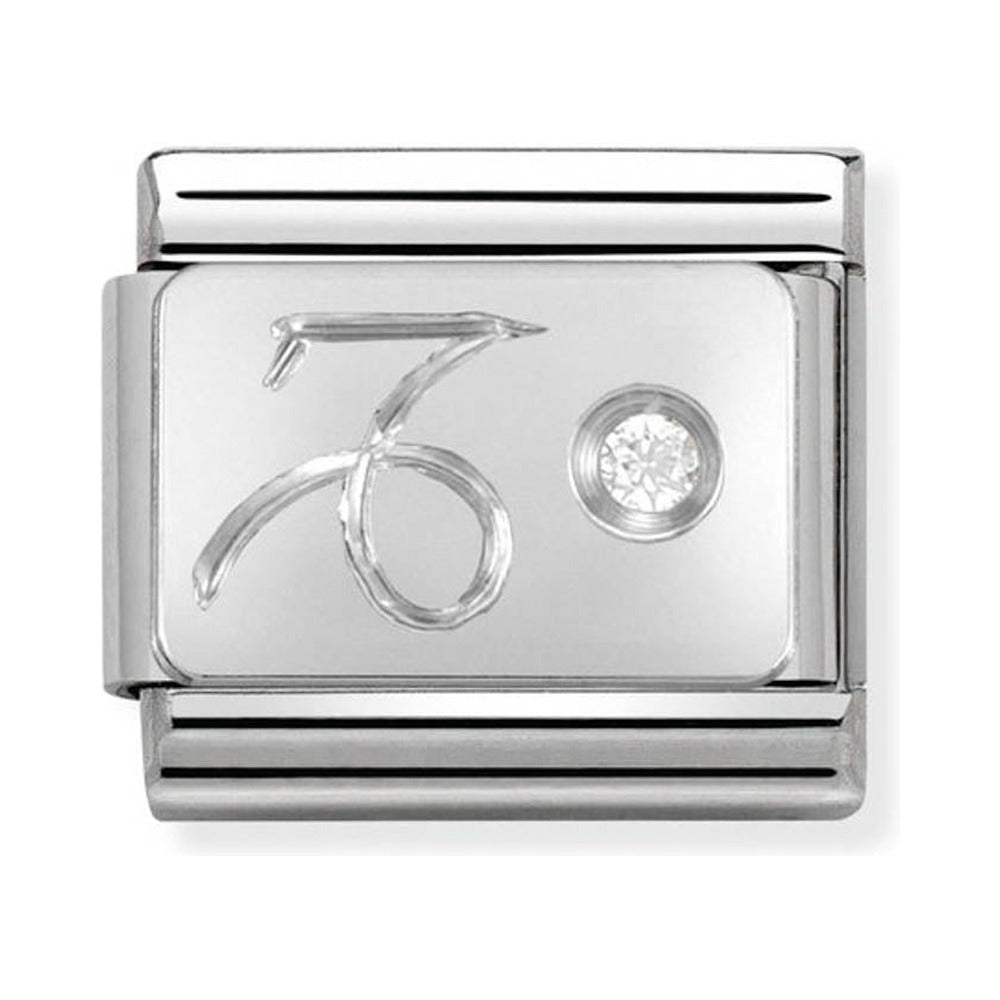 Nomination Composable Classic Link ZODIAC CAPRICORN in Stainless Steel, Cubic Zirconia & 925 Silver