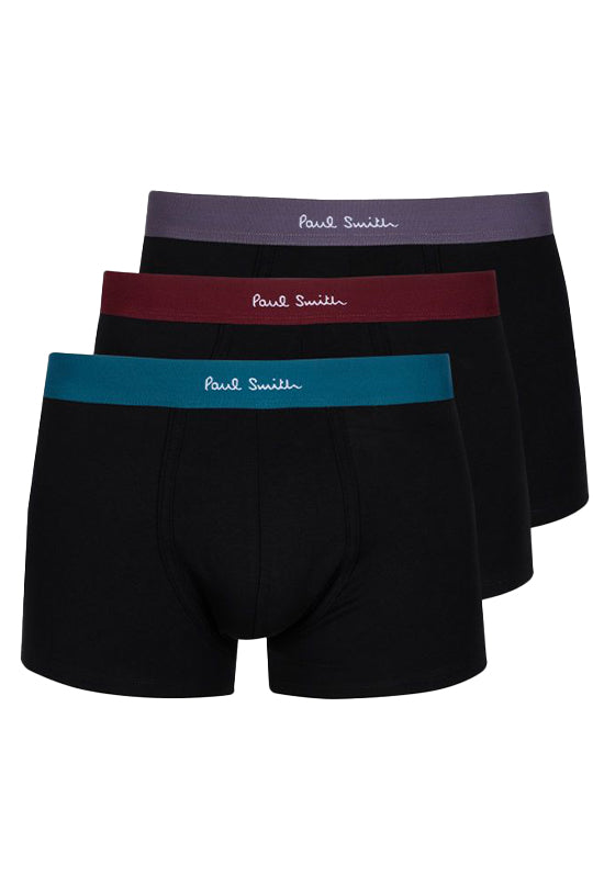 Men's Paul Smith Black Dark Band Boxer Trunk 3 Pack