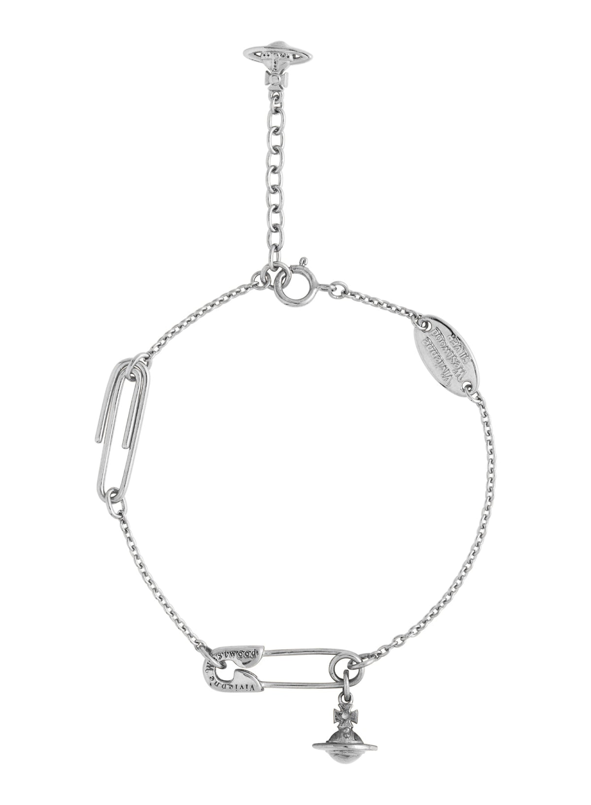 Vivienne Westwood Sterling Silver Safety Pin Bracelet 6102023T-01P019-001